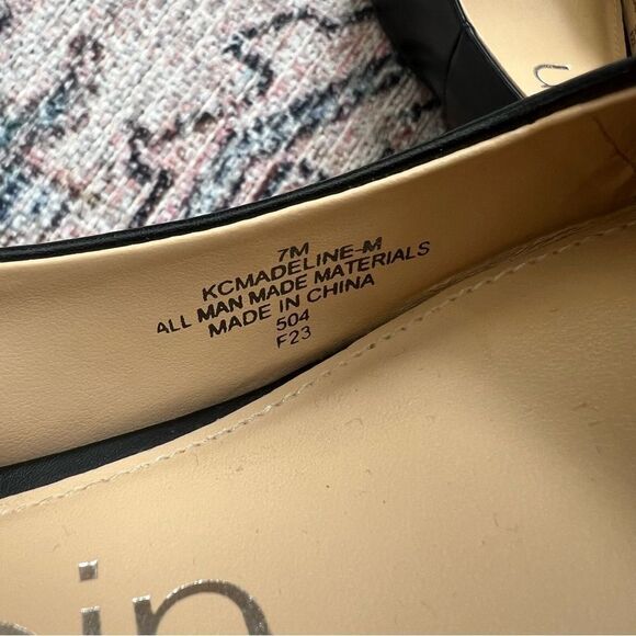 Calvin Klein Madeline Pump Shoes Womens Size 7 Black Faux Leather Block Heel - Picture 9 of 12